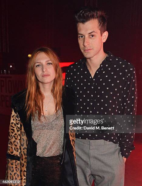 Josephine de la Baume and Mark Ronson attend a party to celebrate the launch of Mark's new album 'Uptown Special' at Television Centre White City on...