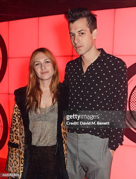 Josephine de la Baume and Mark Ronson attend a party to celebrate the launch of Mark's new album 'Uptown Special' at Television Centre White City on...