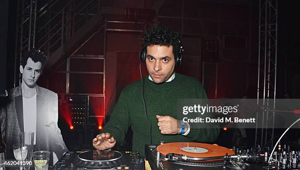 Blu Jemz DJ's as Mark Ronson hosts a party to celebrate the launch of his new album 'Uptown Special' at Television Centre White City on January 23,...