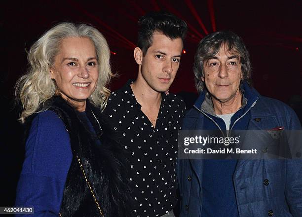 Michele Ronson, Mark Ronson and father Laurence Ronson attend as Mark Ronson hosts a party to celebrate the launch of his new album 'Uptown Special'...