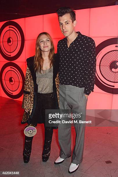 Josephine de la Baume and Mark Ronson attend a party to celebrate the launch of Mark's new album 'Uptown Special' at Television Centre White City on...