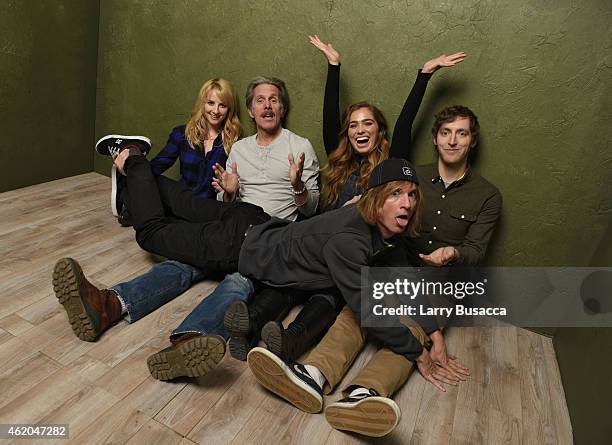 Actors Melissa Rauch, Gary Cole, Haley Lu Richardson, Thomas Middleditch and director Bryan Buckley from "The Bronze" pose for a portrait at the...