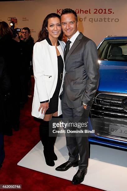 Jessica Hinterseer and Timo Scheider attend the Audi Night 2015 on January 23, 2015 in Kitzbuehel, Austria.