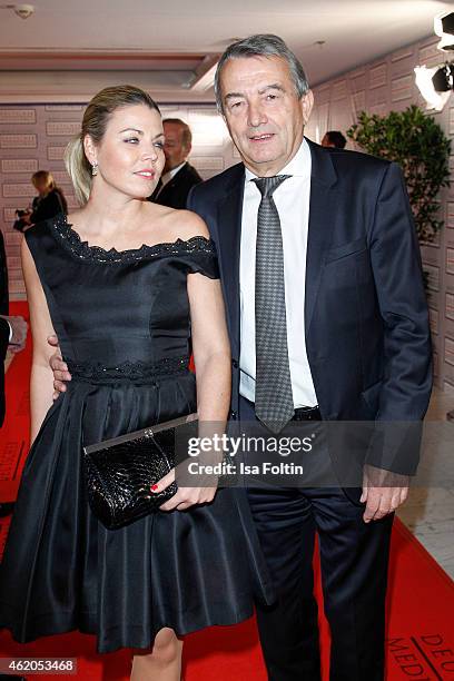 Marion Popp and Wolfgang Niersbach attend the German Media Award 2015 on January 23, 2015 in Baden-Baden, Germany.