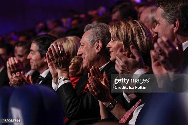 Wolfgang Niersbach and Marion Popp attend the German Media Award 2015 on January 23, 2015 in Baden-Baden, Germany.