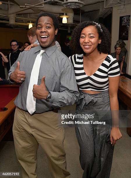 Actors Colby Burnett and Moogega Cooper attend the "King of the Nerds" Season 3 Premiere Launch Party on January 23, 2015 in Encino, California.