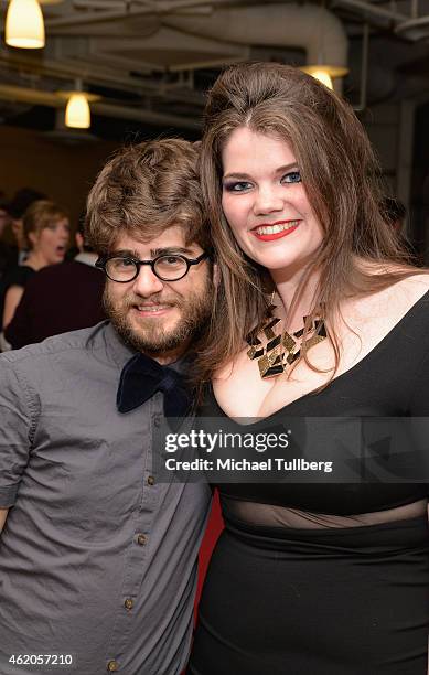 Actors Brian Davidson and Mary Kate Smith attend the "King of the Nerds" Season 3 Premiere Launch Party on January 23, 2015 in Encino, California.