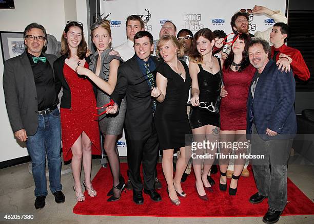 The cast of 'King Of The Nerds' attends the 'King Of The Nerds' season 3 premiere launch party on January 23, 2015 in Encino, California.