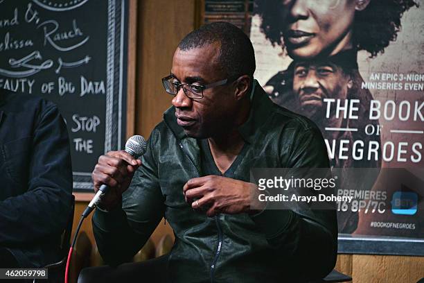 Filmmaker Clement Virgo speaks onstage at the Blackhouse Foundation Panel during the 2015 Sundance Film Festival at the Filmmaker Lodge on January...