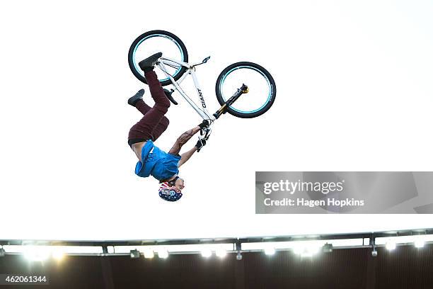 Ethen Roberts performs during Nitro Circus Live at Westpac Stadium on January 24, 2015 in Wellington, New Zealand.