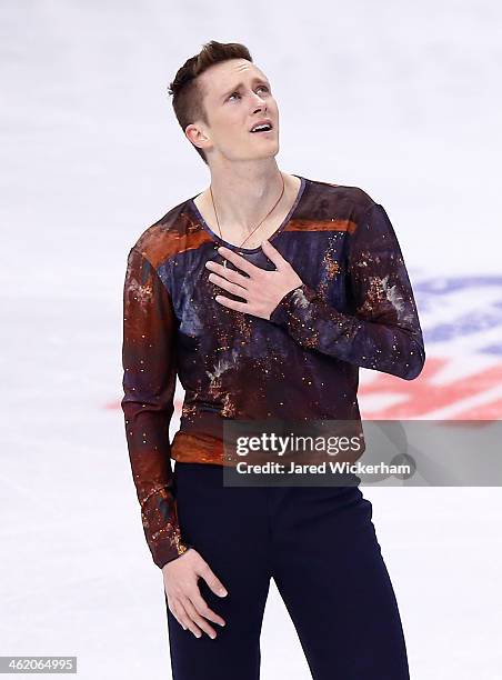 Jeremy Abbott competes in the free skate program during the 2014 Prudential U.S. Figure Skating Championships at TD Garden on January 12, 2014 in...