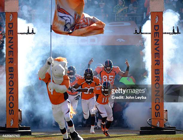 Led by Denver Broncos wide receiver Trindon Holliday The Denver Broncos takes the field at the start of the game. The Denver Broncos vs. The San...
