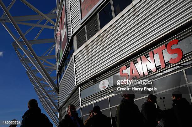 General view outside the ground prior to the FA Cup Fourth Round match between Southampton and Crystal Palace at St Mary's Stadium on January 24,...