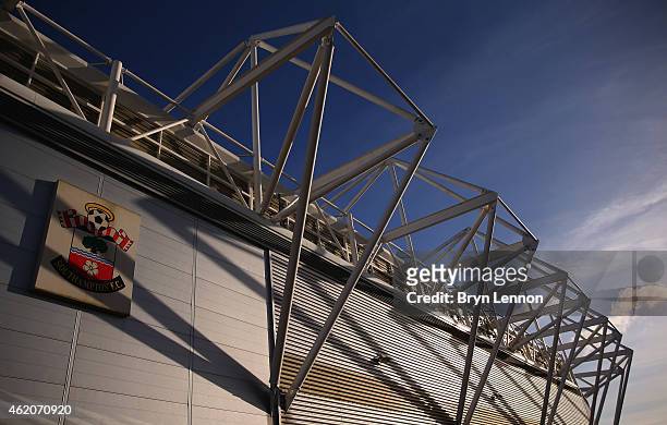 General view outside the ground prior to the FA Cup Fourth Round match between Southampton and Crystal Palace at St Mary's Stadium on January 24,...