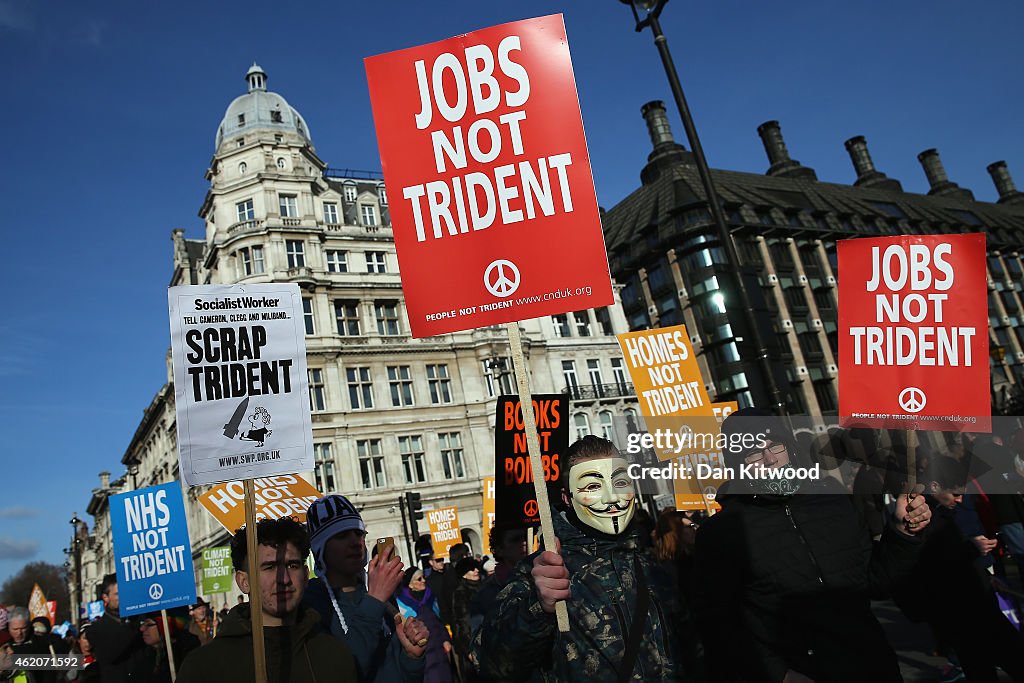 Anti-Nuclear Campaigners Attend Rally To Protest Against Trident