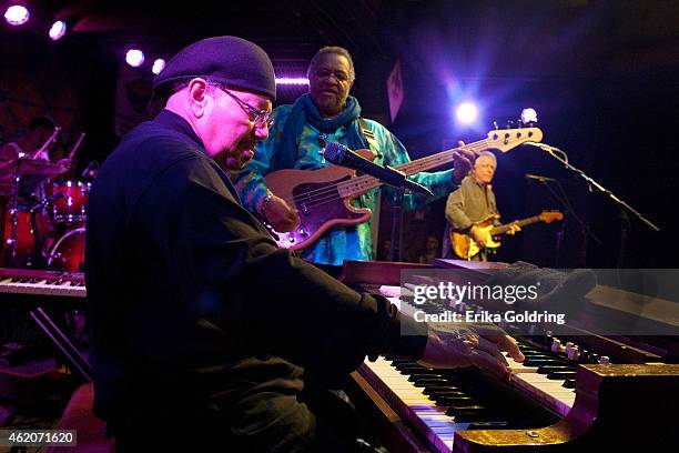 Art Neville, George Porter, Jr. And Brian Stoltz of the band Funky Meters perform at Tipitina's on January 23, 2015 in New Orleans, Louisiana.