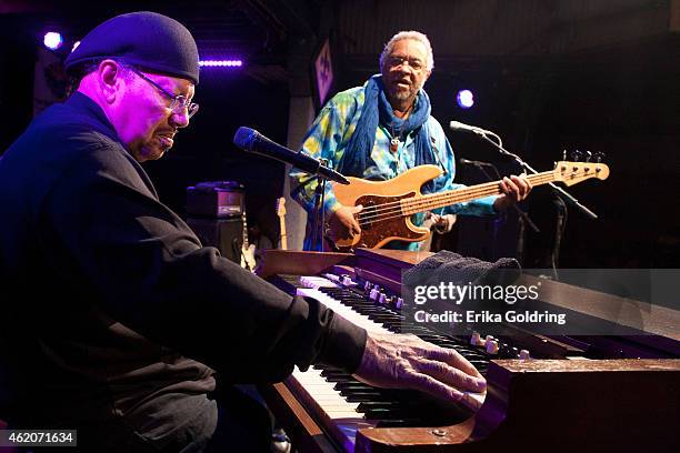 Art Neville and George Porter, Jr. Of the band Funky Meters perform at Tipitina's on January 23, 2015 in New Orleans, Louisiana.