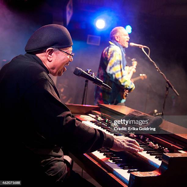 Art Neville and George Porter, Jr. Of the band Funky Meters perform at Tipitina's on January 23, 2015 in New Orleans, Louisiana.