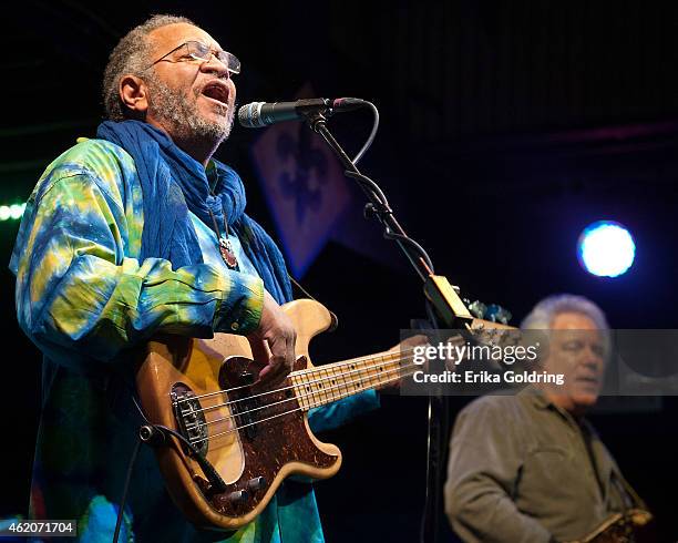 George Porter, Jr. And Brian Stoltz of the band Funky Meters perform at Tipitina's on January 23, 2015 in New Orleans, Louisiana.