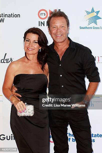 Laurel Edwards and Troy Cassar-Daley arrives at the 43rd Golden Guitar Country Music Awards of Australia on January 24, 2015 in Tamworth, Australia.