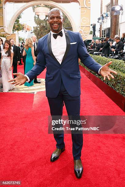 71st ANNUAL GOLDEN GLOBE AWARDS -- Pictured: Actor Terry Crews arrives to the 71st Annual Golden Globe Awards held at the Beverly Hilton Hotel on...