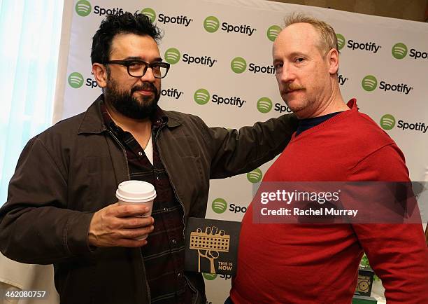 Actors Horatio Sanz and Matt Walsh attend the HBO Luxury Lounge featuring PANDORA Jewelry at Four Seasons Hotel Los Angeles at Beverly Hills on...