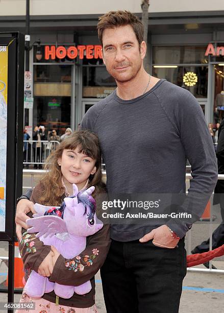 Actor Dylan McDermott and daughter Charlotte Rose McDermott arrive at the Los Angeles premiere of 'Paddington' at TCL Chinese Theatre IMAX on January...