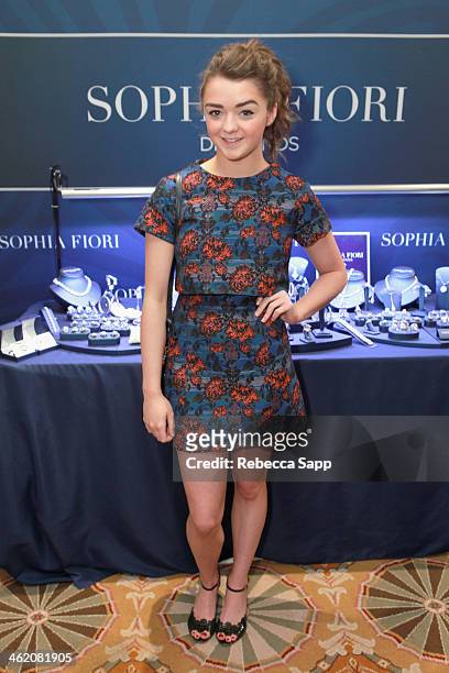 Actress Maisie Williams attends the HBO Luxury Lounge featuring PANDORA Jewelry at Four Seasons Hotel Los Angeles at Beverly Hills on January 12,...