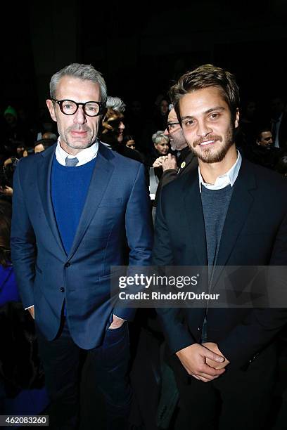 Actor Lambert Wilson and Actor of movie 'Fifty shades of grey' Luke Grimes attend the Dior Homme Menswear Fall/Winter 2015-2016 Show as part of Paris...