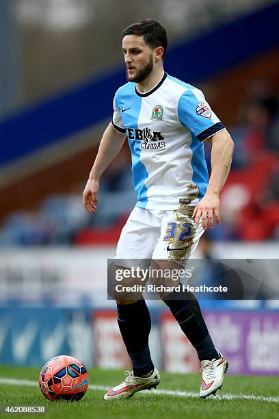 Craig Conway of Blackburn in action during the FA Cup Fourth Round match between Blackburn Rovers and Swansea City at Ewood park on January 24, 2015...