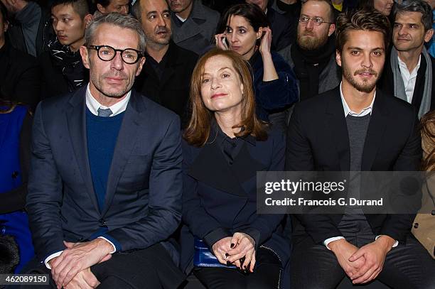 Lambert Wilson , Isabelle Huppert and Luke Grimes attend the Dior Homme Menswear Fall/Winter 2015-2016 Show as part of Paris Fashion Week on January...