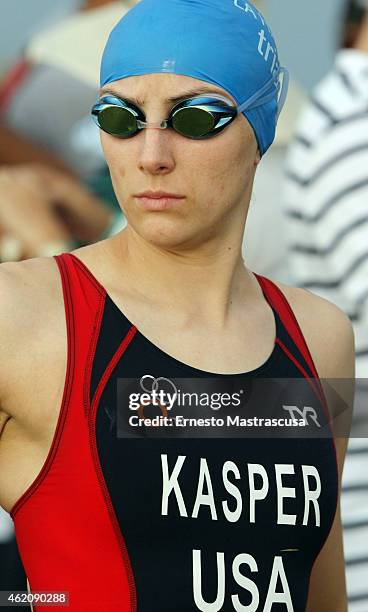 Renee Tomlin of USA ready for swimming before the Triathlon Iberoamerican Championships on 24, 2015 in La Habana, Cuba.