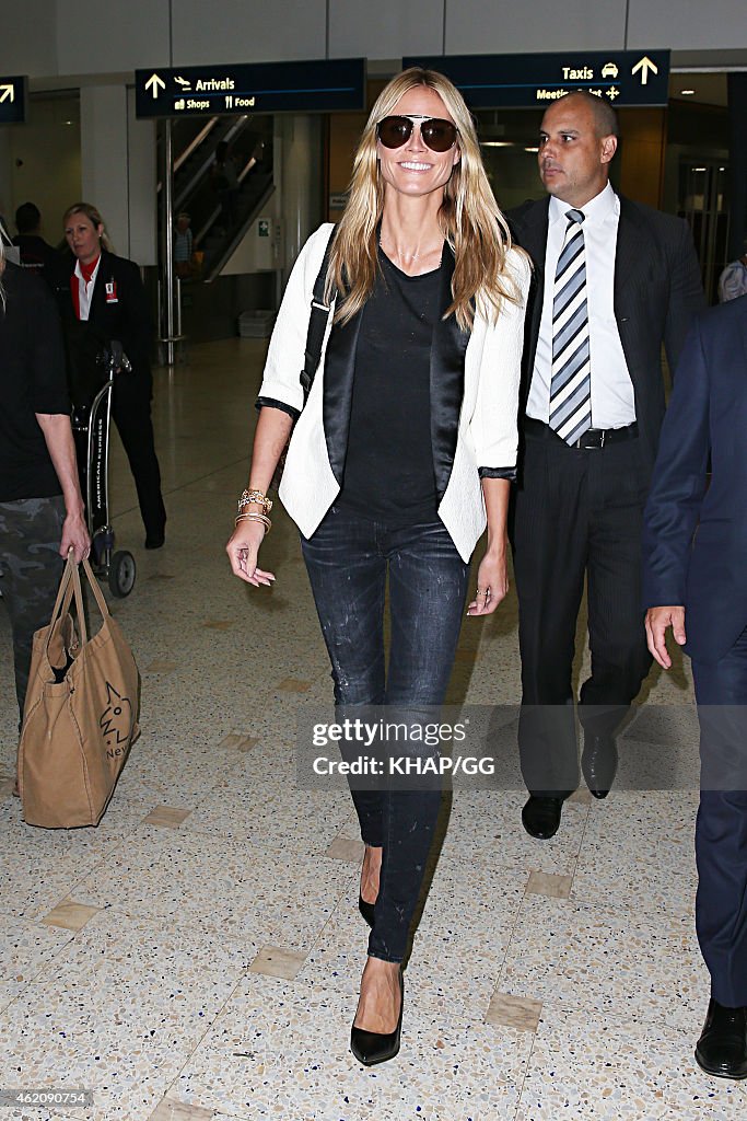 Heidi Klum Arrives Into Sydney