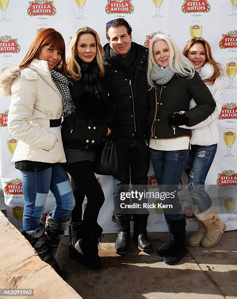 Brittany Taylor, Donna Spangler, Vincent de Paul, Jenae Alt and Simons Fusco attend the Stella Artois Cafe at The Village at The Lift 2015 on January...