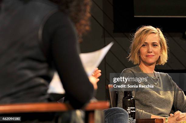 Actress Kristen Wiig appears onstage at the Power Of Story Panel: Serious Ladies during the 2015 Sundance Film Festival at the Egyptian Theatre on...