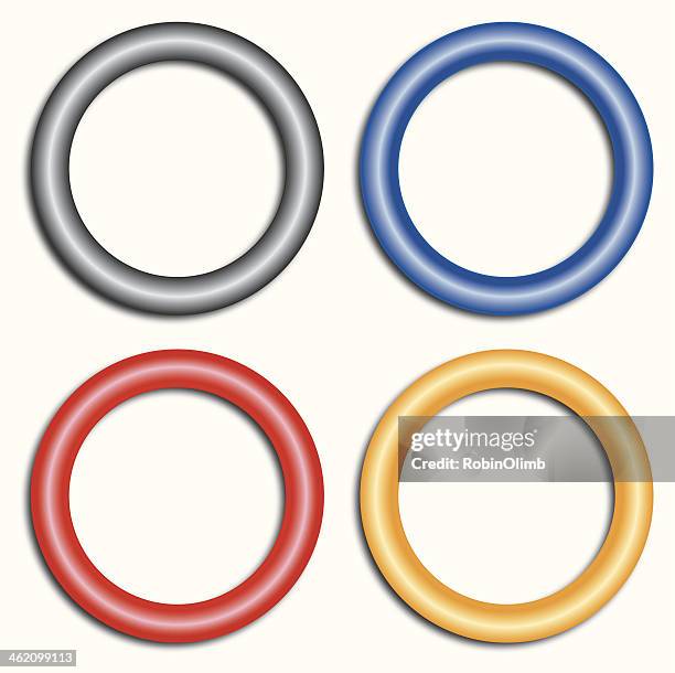 four rings - ring toss stock illustrations