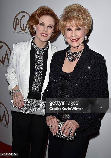 Producers Kat Kramer and Karen Sharpe Kramer attend the 26th Annual Producers Guild Of America Awards at the Hyatt Regency Century Plaza on January...