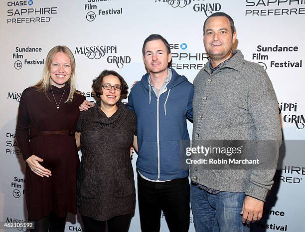 Lynette Howell, Anna Boden, Ryan Fleck and Jamie Patricof attend the "Mississippi Grind" premiere party at Chase Sapphire on January 24, 2015 in Park...