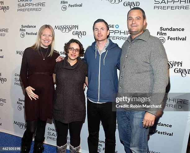 Lynette Howell, Anna Boden, Ryan Fleck and Jamie Patricof attend the "Mississippi Grind" premiere party at Chase Sapphire on January 24, 2015 in Park...