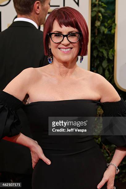 Actress Megan Mullally attends the 71st Annual Golden Globe Awards held at The Beverly Hilton Hotel on January 12, 2014 in Beverly Hills, California.
