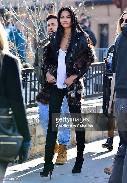 Chanel Iman is seen on January 24, 2015 in Park City, Utah.