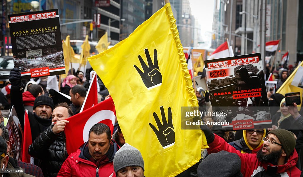 Protest in New York at the 4th anniversary of the Egyptian revolution