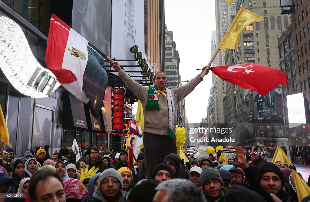 Protest in New York at the 4th anniversary of the Egyptian revolution