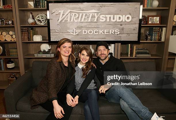 Director Leslye Headland, actors Alison Brie and Jason Sudeikis attend the The Variety Studio At Sundance Presented By Dockers on January 24, 2015 in...