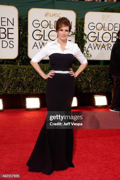 Actress Julia Roberts attends the 71st Annual Golden Globe Awards held at The Beverly Hilton Hotel on January 12, 2014 in Beverly Hills, California.