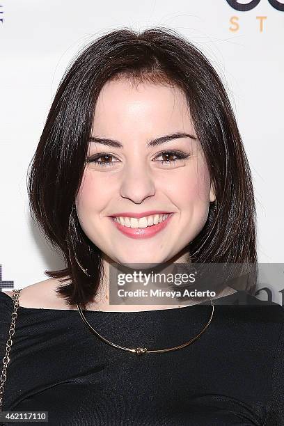 Actress Katie Sarife attends "Hoovey" Los Angeles Premiere at Bel Air Presbyterian Church on January 24, 2015 in Los Angeles, California.