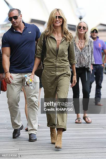 Heidi Klum sightseeing in Sydney on January 25, 2015 in Sydney, Australia.