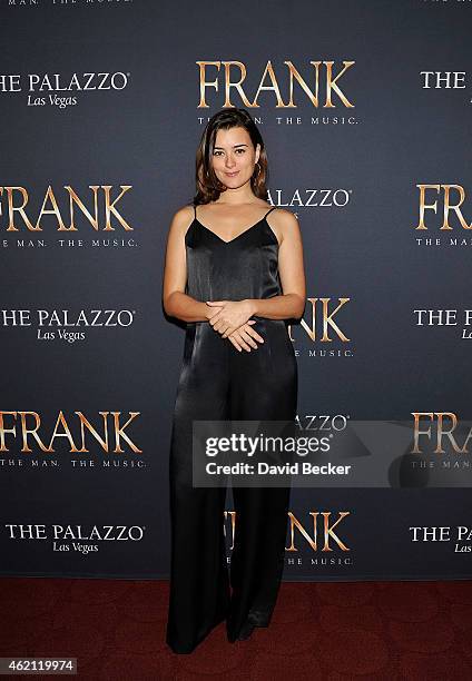 Actress Cote de Pablo arrives at the premiere of "Frank - The Man. The Music." at The Palazzo Las Vegas on January 24, 2015 in Las Vegas, Nevada.
