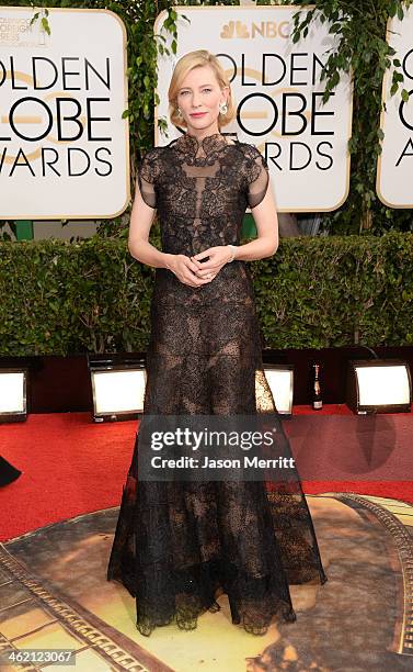 Actress Cate Blanchett attends the 71st Annual Golden Globe Awards held at The Beverly Hilton Hotel on January 12, 2014 in Beverly Hills, California.