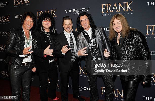 Jay Schellen and Paul Shortino of "Raiding the Rock Vault," Mark Shunock of "Rock of Ages," and Robin McAuley and Mark Boals of "Raiding the Rock...